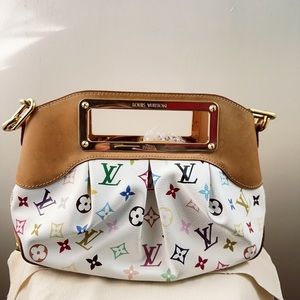 LOUIS VUITTON Judy PM Shoulder Hanbag Monogram Multi-Color White